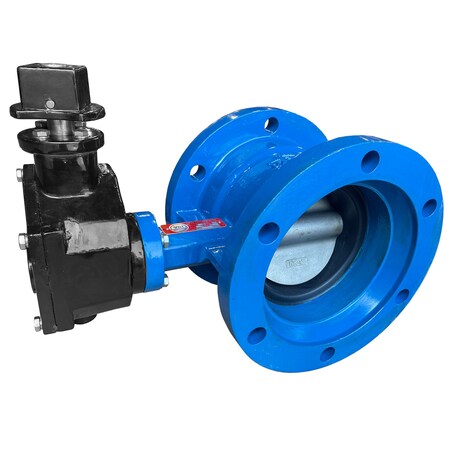 Valve Solutions Inc (Vsi) 6" Butterfly Valve, Mechanical Joint, Resilient Seated, with gearbox and nut operator BFI06M-D3SE-PS1/TN